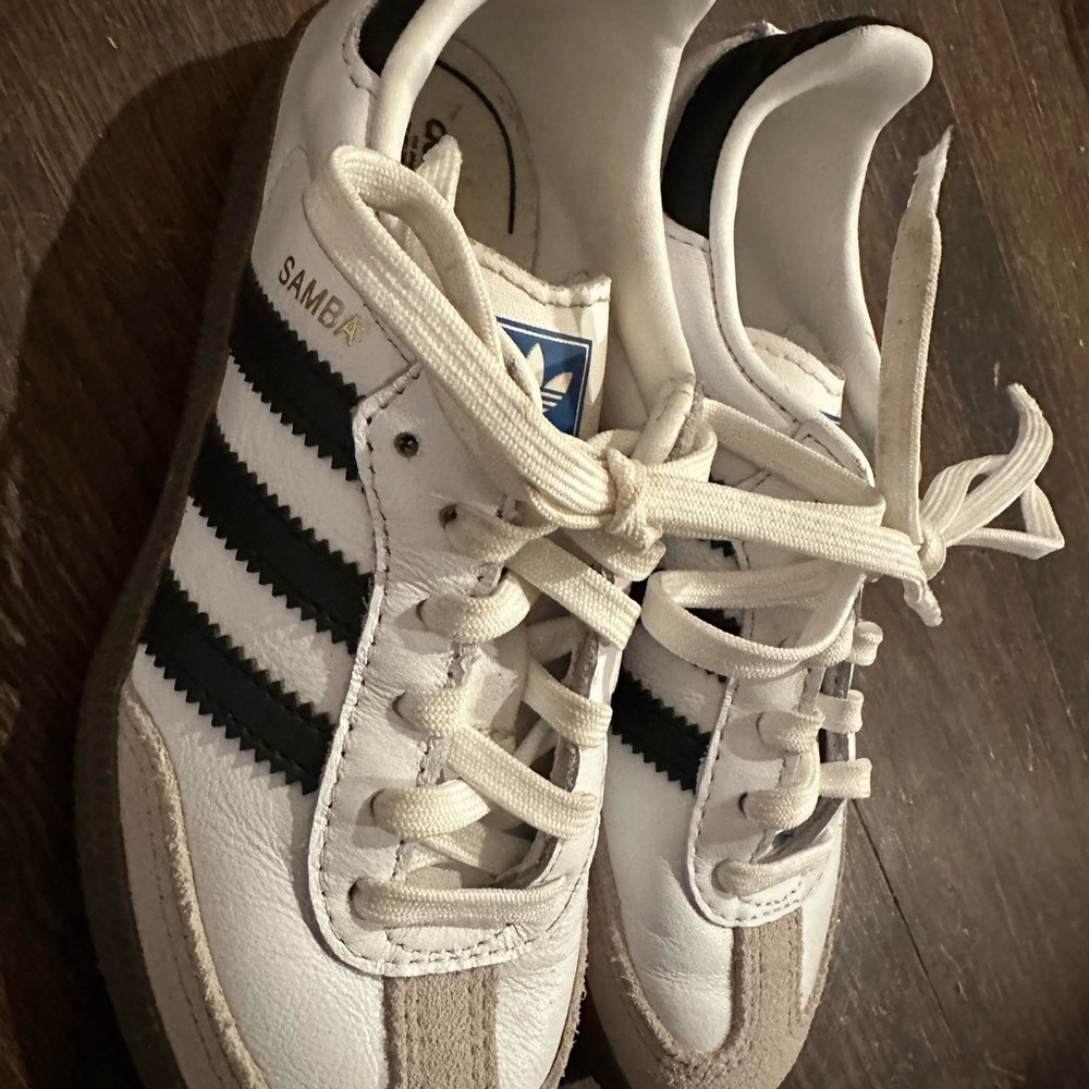 adidas Kids White and Black Samba Sneakers